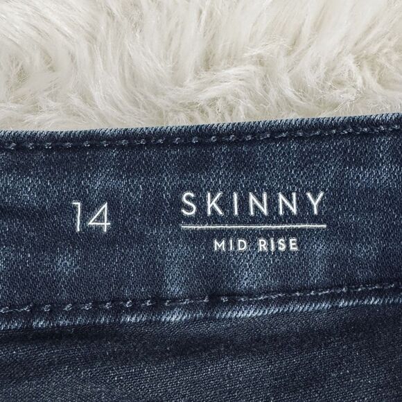 Simply Vera Wang Skinny Mid Rise Jeans 14 (37x29) Blue Dark Wash Stretch Womens - Picture 4 of 8